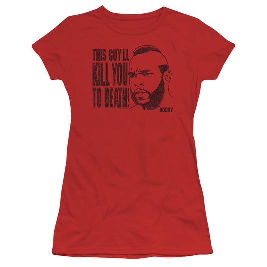 Rocky Iii - Kill You To Death - Short Sleeve Junior Sheer - Red T-shirt