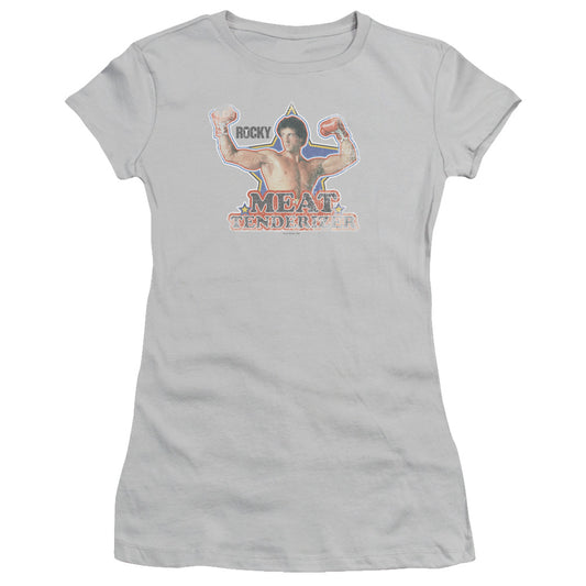Rocky - Meat Tenderizer - Short Sleeve Junior Sheer - Silver T-shirt