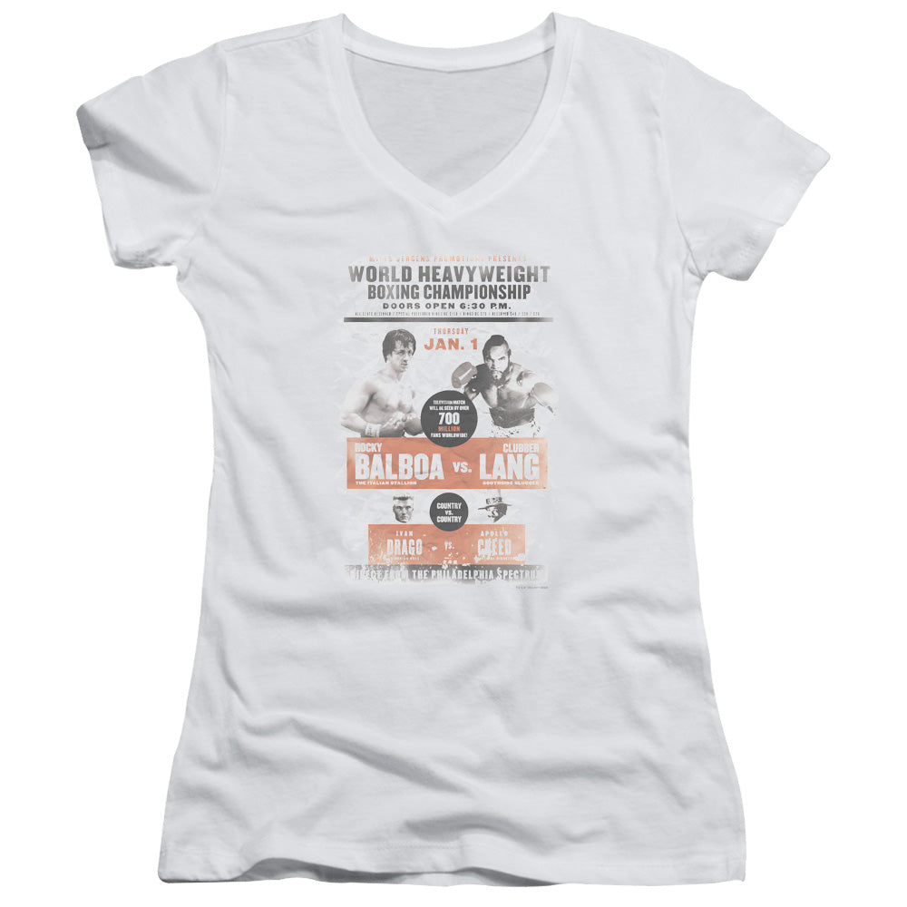 Rocky Iii - Vs Clubber Poster - Junior V-neck - White