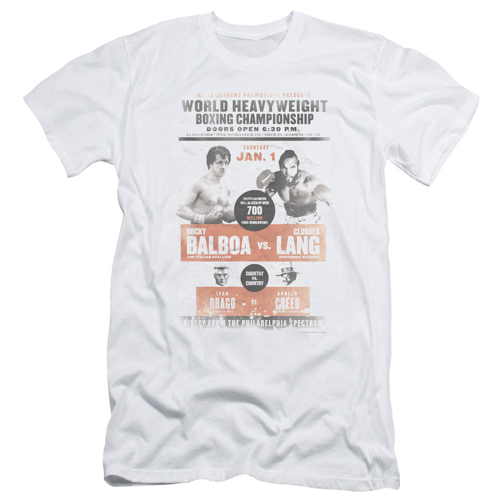 Rocky Iii - Vs Clubber Poster - Short Sleeve Adult 30/1 - White T-shirt