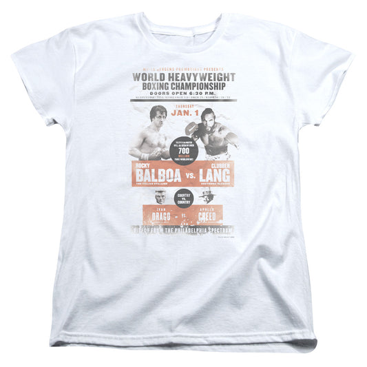 Rocky Iii - Vs Clubber Poster - Short Sleeve Womens Tee - White T-shirt