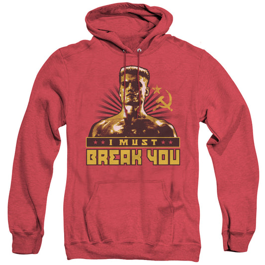 Rocky Iv - I Must Break You - Adult Heather Hoodie - Red