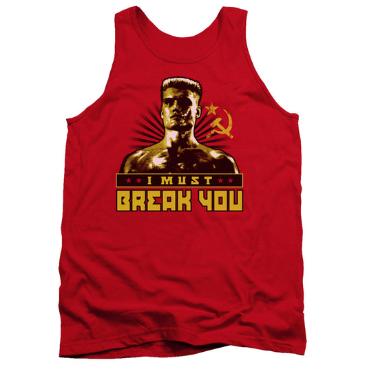Rocky Iv - I Must Break You - Adult Tank - Red