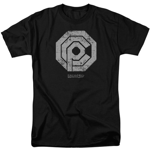 Robocop - Distressed Ocp Logo - Short Sleeve Adult 18/1 - Black T-shirt
