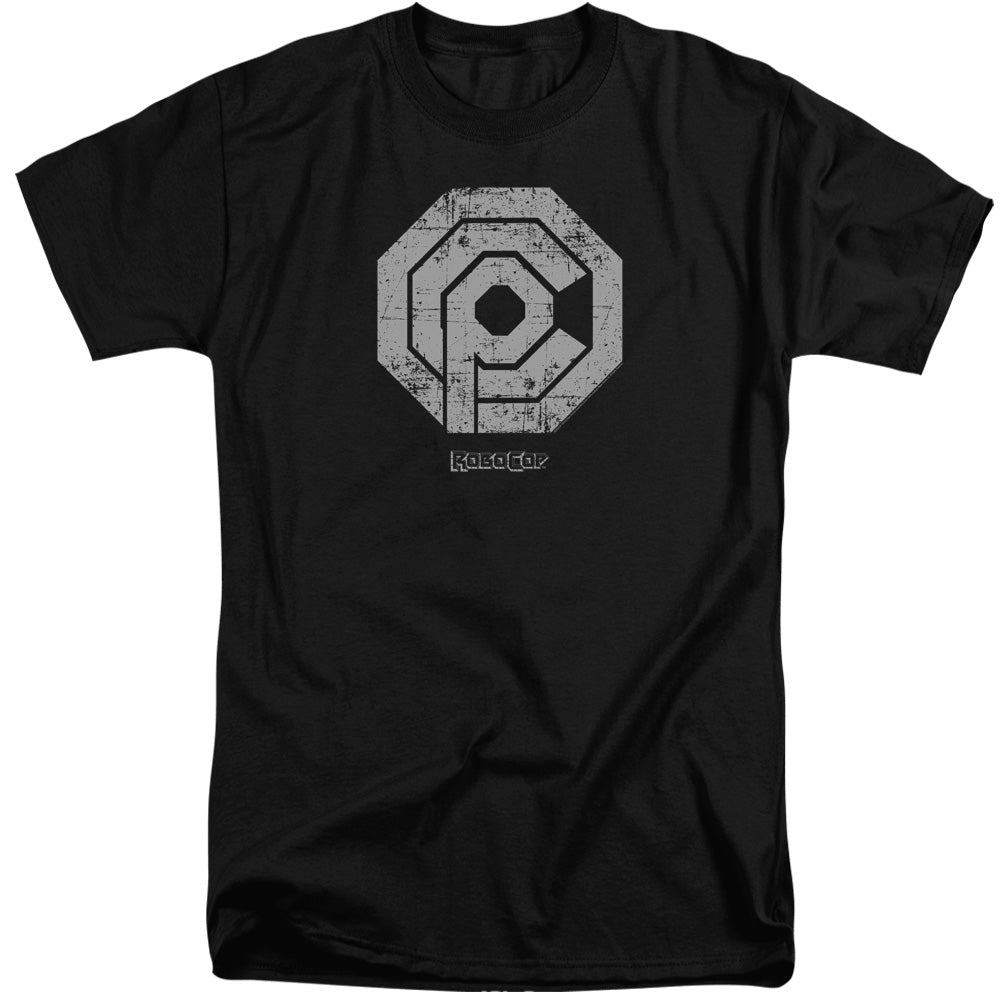 Robocop - Distressed Ocp Logo - Short Sleeve Adult Tall - Black T-shirt