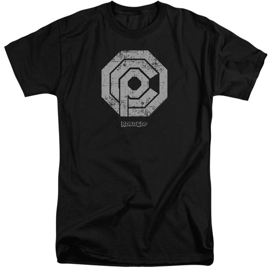 Robocop - Distressed Ocp Logo - Short Sleeve Adult Tall - Black T-shirt
