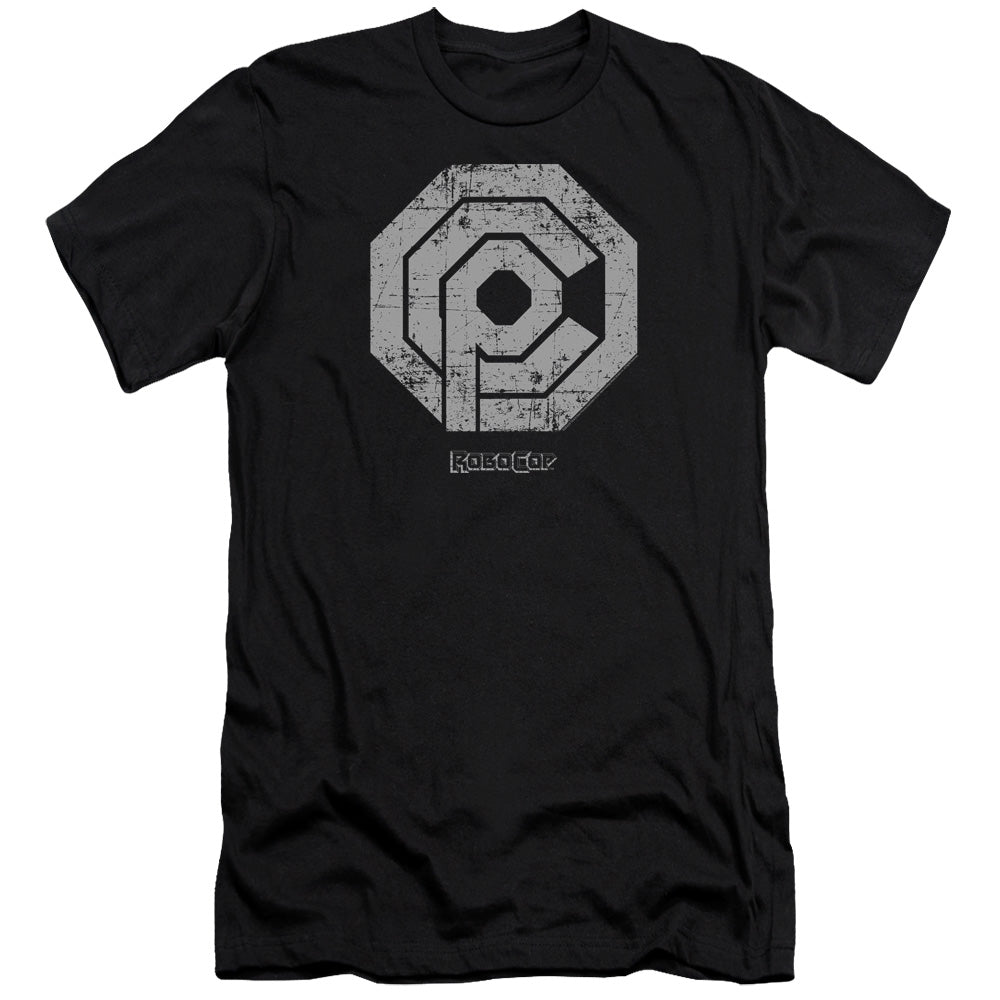 Robocop - Distressed Ocp Logo-premuim Canvas Adult Slim Fit 30/1 - Black
