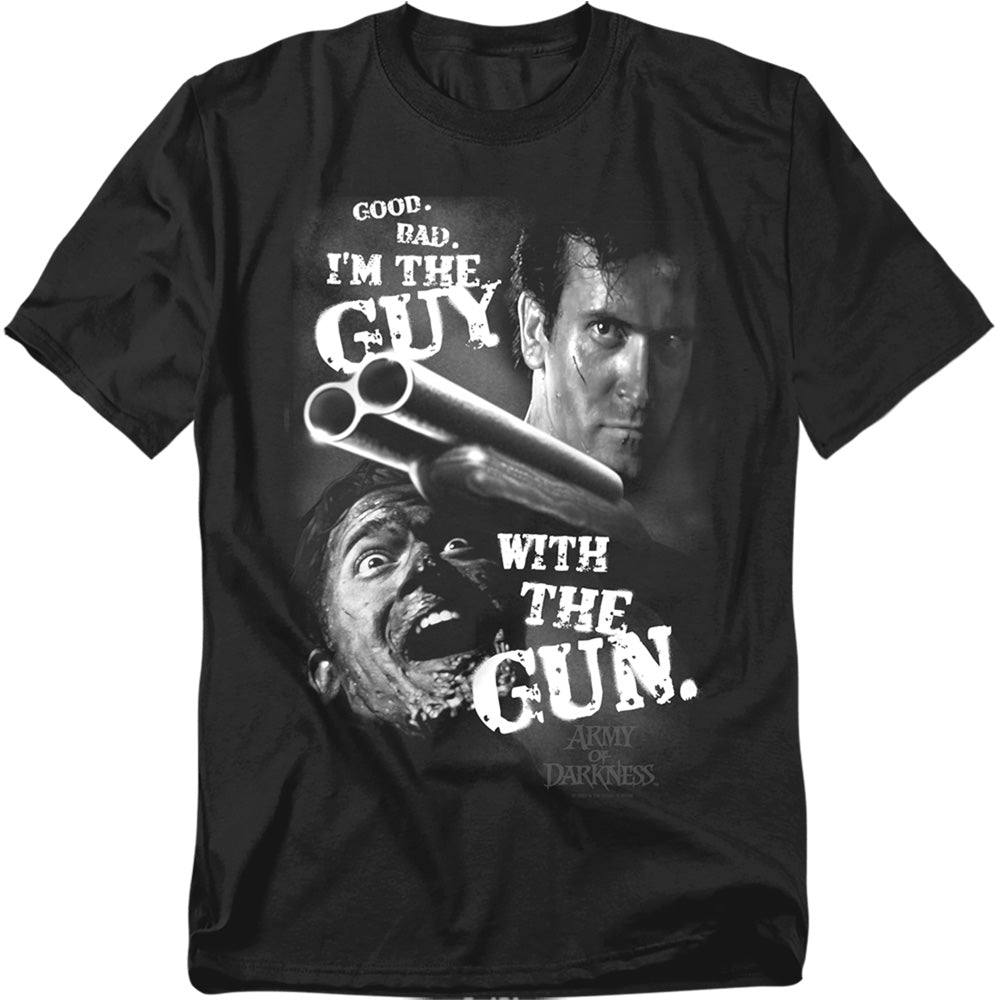 Army Of Darkness - Guy With The Gun - Short Sleeve Adult 18/1 - Black T-shirt