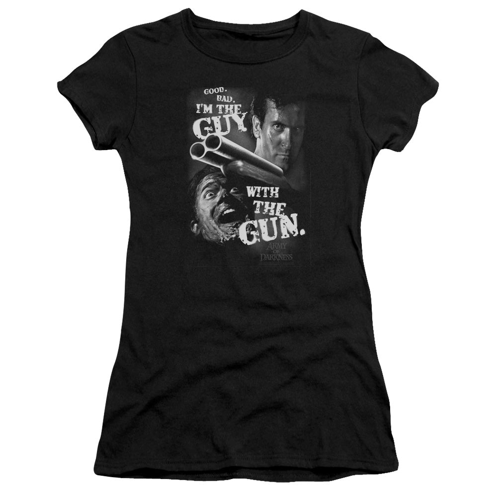 Army Of Darkness - Guy With The Gun - Short Sleeve Junior Sheer - Black T-shirt
