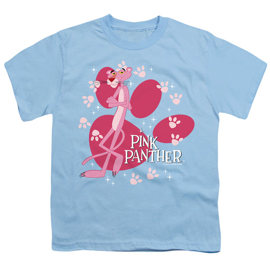 Pink Panther - Walk All Over - Short Sleeve Youth 18/1 - Light Blue T-shirt