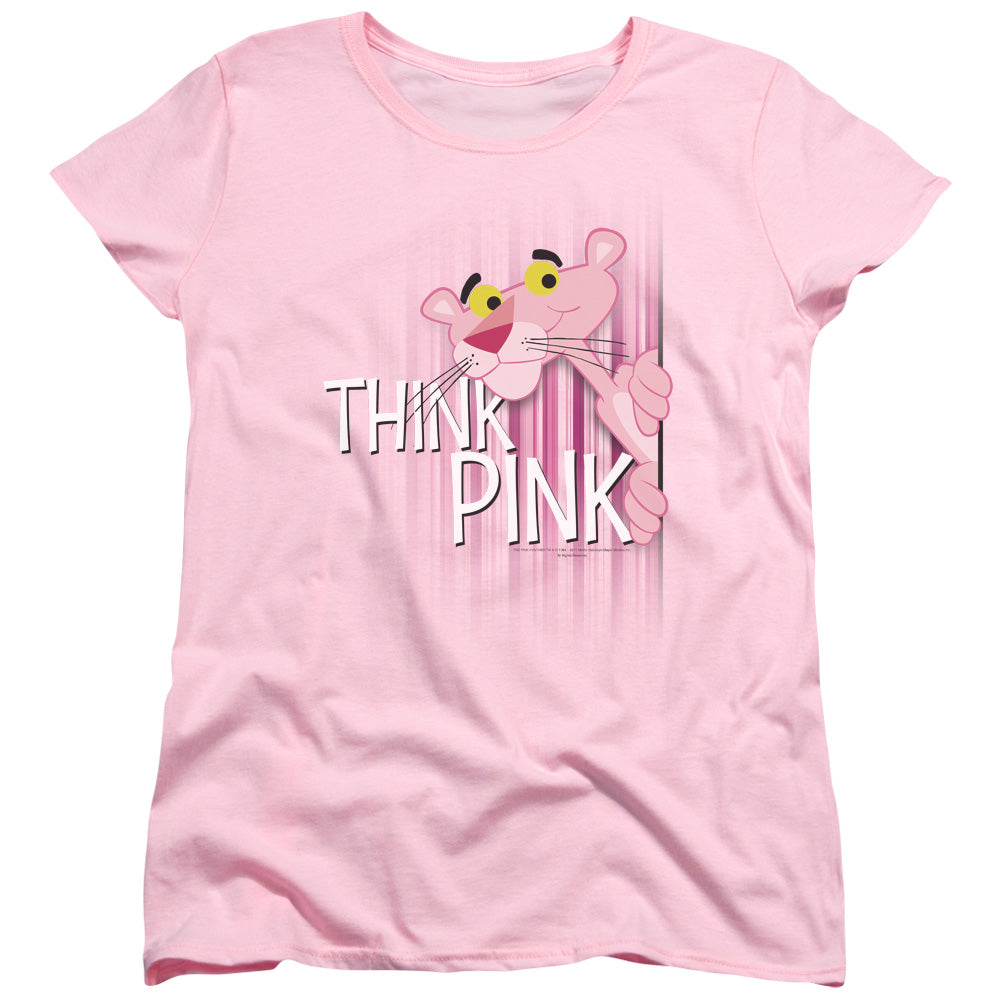 Pink Panther - Think Pink - Short Sleeve Womens Tee - Pink T-shirt