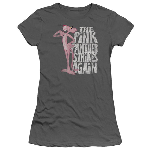 Pink Panther - Strikes Again - Short Sleeve Junior Sheer - Charcoal T-shirt