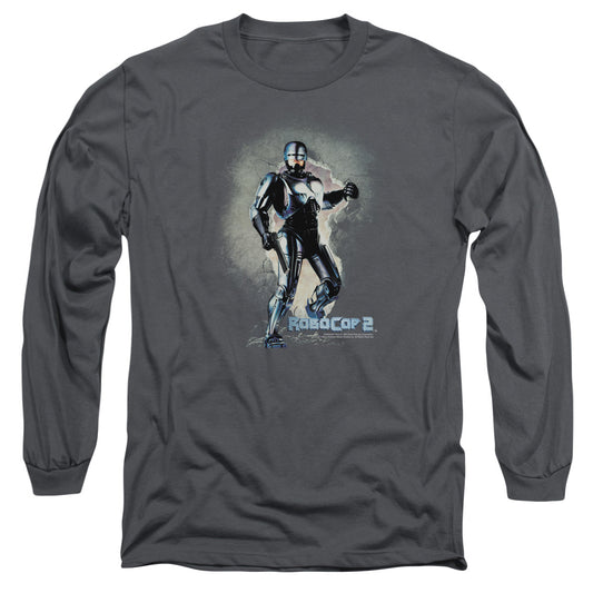 Robocop - Break On Through - Long Sleeve Adult 18/1 - Charcoal T-shirt