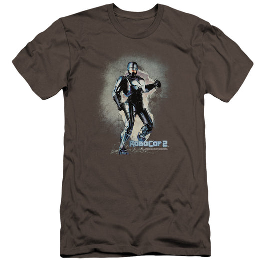 Robocop - Break On Through-premuim Canvas Adult Slim Fit 30/1 - Charcoal