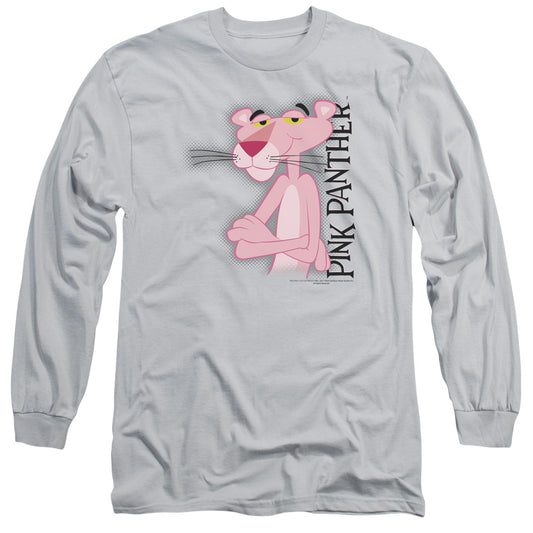 Pink Panther - Cool Cat - Long Sleeve Adult 18/1 - Silver T-shirt