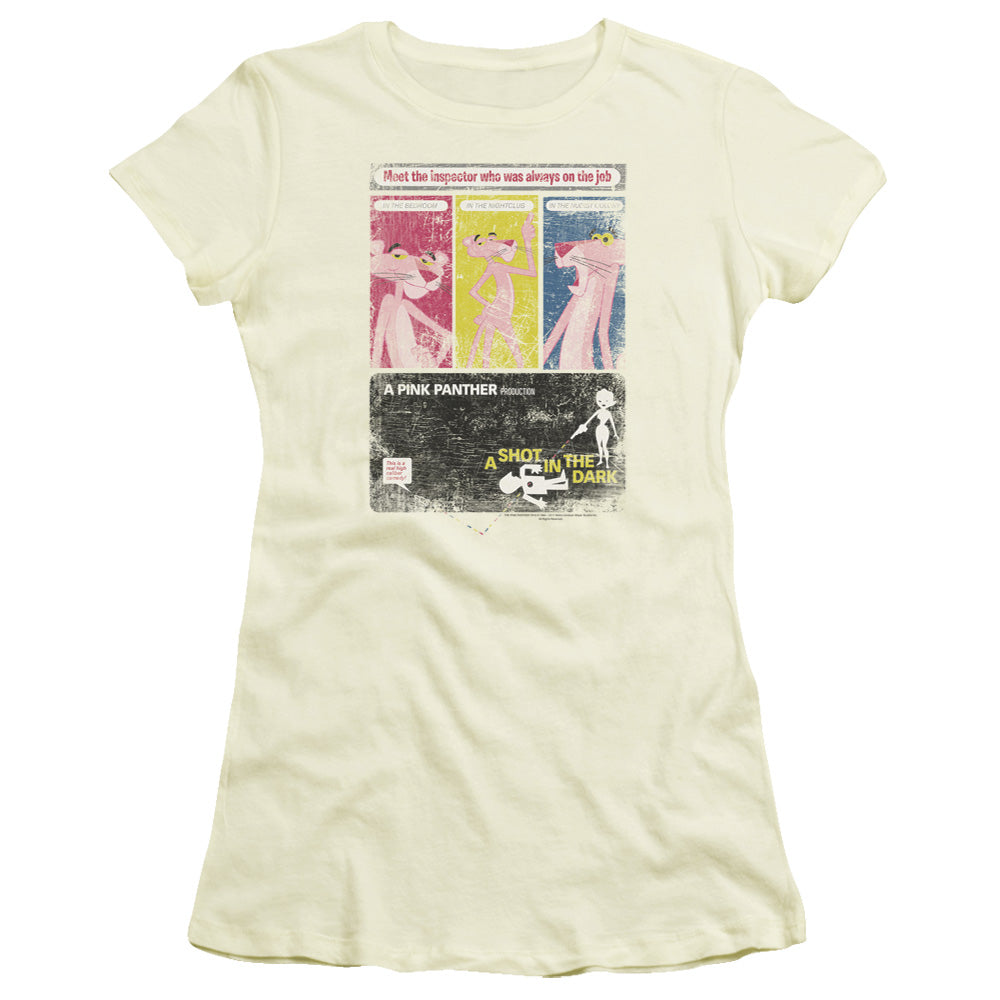 Pink Panther - Shot In The Dark - Short Sleeve Junior Sheer - Cream T-shirt