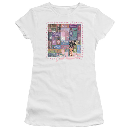 Pink Panther - Vintage Titles - Short Sleeve Junior Sheer - White T-shirt