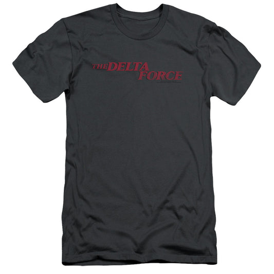 Delta Force - Distressed Logo - Short Sleeve Adult 30/1 - Charcoal T-shirt