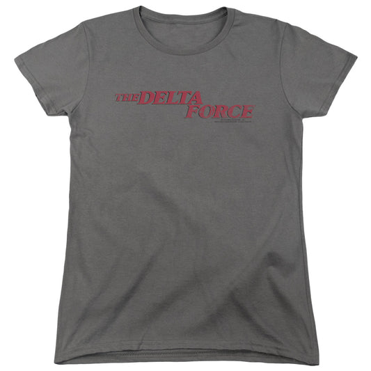 Delta Force - Distressed Logo - Short Sleeve Womens Tee - Charcoal T-shirt