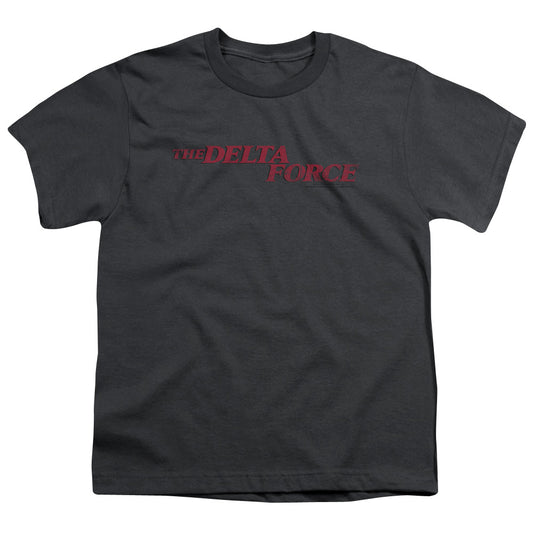 Delta Force - Distressed Logo - Short Sleeve Youth 18/1 - Charcoal T-shirt