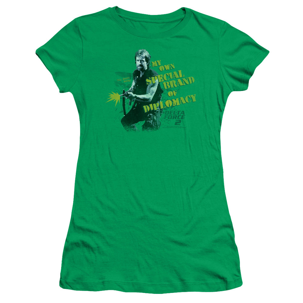Delta Force 2 - Special Diplomacy - Short Sleeve Junior Sheer - Kelly Green T-shirt