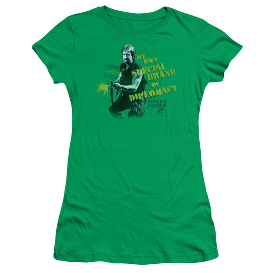 Delta Force 2 - Special Diplomacy - Short Sleeve Junior Sheer - Kelly Green T-shirt