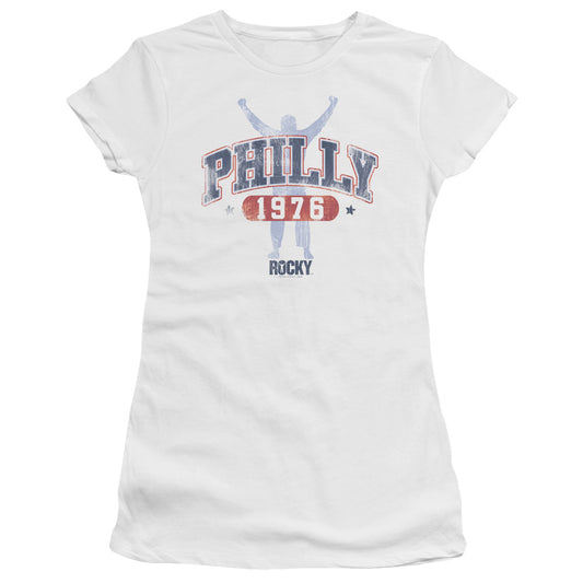 Rocky - Philly 1976 - Short Sleeve Junior Sheer - White T-shirt