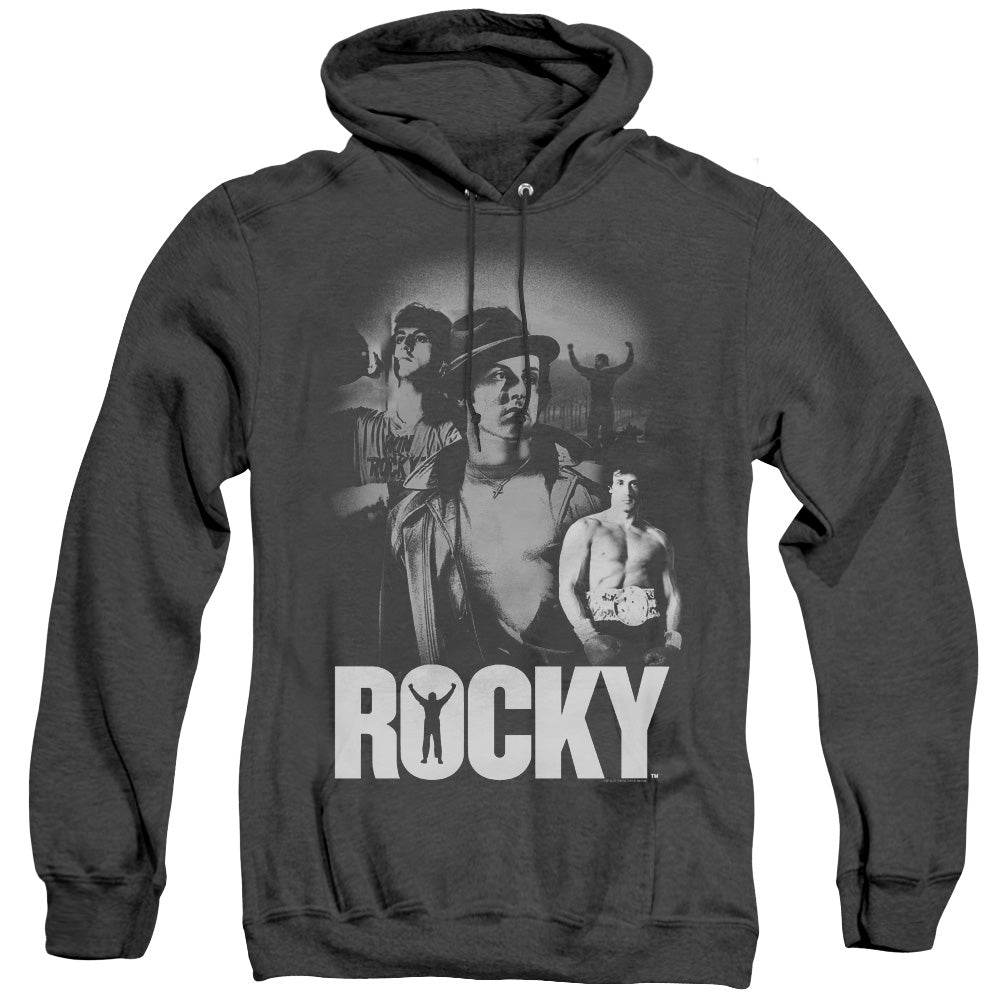 Rocky - Making Of A Champ - Adult Heather Hoodie - Black