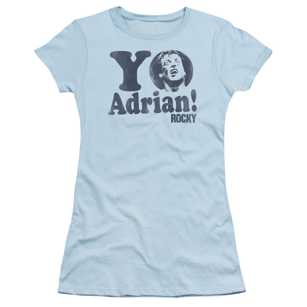 Rocky - Yo Adrian - Short Sleeve Junior Sheer - Light Blue T-shirt