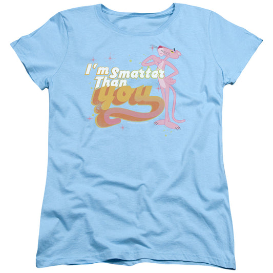 Pink Panther - Smart Cat - Short Sleeve Womens Tee - Light Blue T-shirt