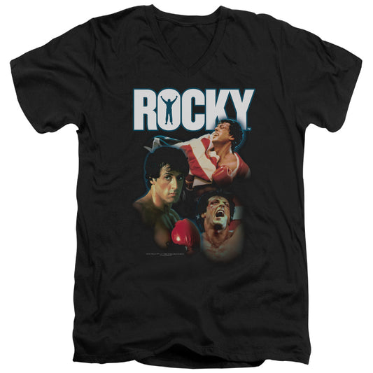 Rocky - I Did It - Short Sleeve Adult V-neck - Black T-shirt