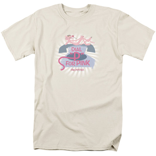 Pink Panther - Dial P For Pink - Short Sleeve Adult 18/1 - Cream T-shirt