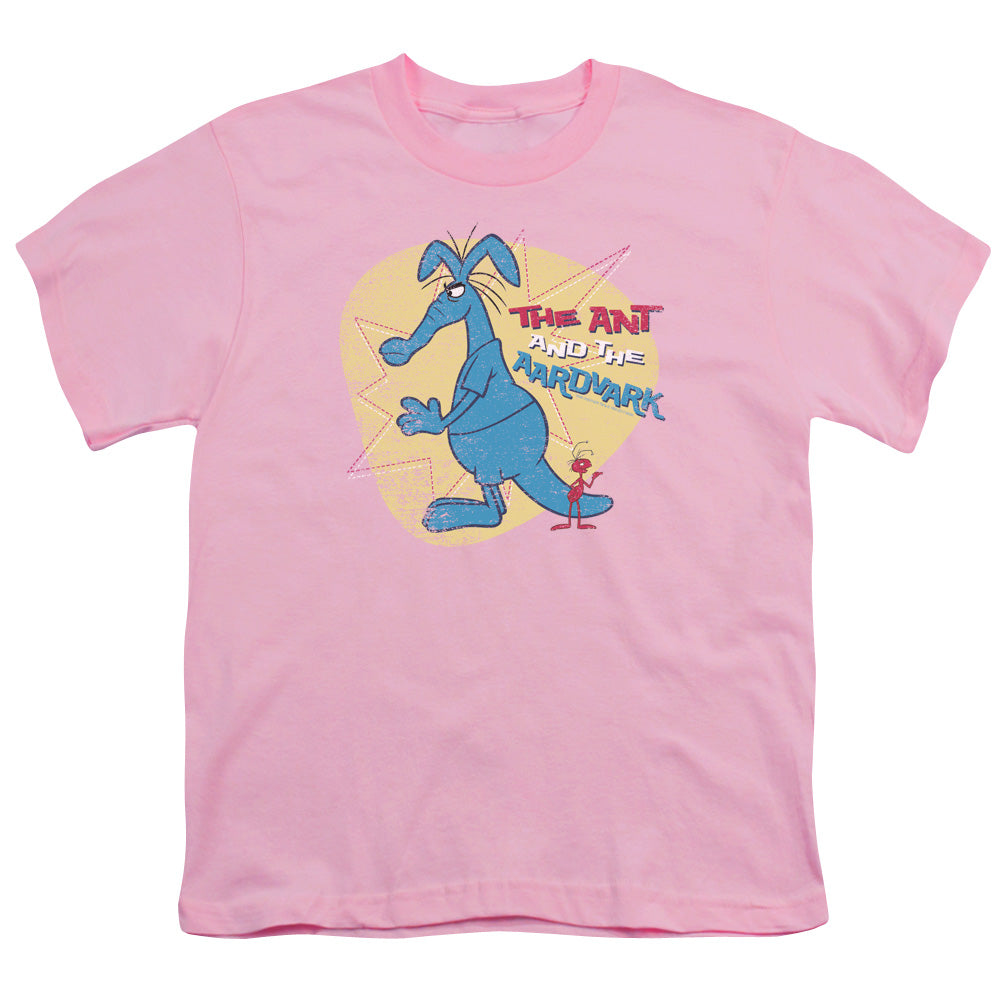 Pink Panther - Ant And Aardvark - Short Sleeve Youth 18/1 - Pink T-shirt