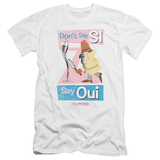 Pink Panther - Say Oui-premuim Canvas Adult Slim Fit 30/1 - White