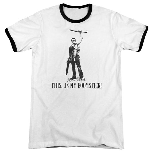 Army Of Darkness Boomstick! - Adult Ringer - White/black
