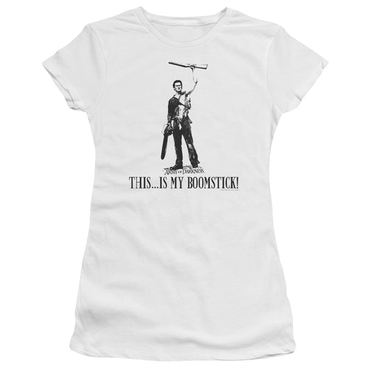 Army Of Darkness - Boomstick! - Short Sleeve Junior Sheer - White T-shirt