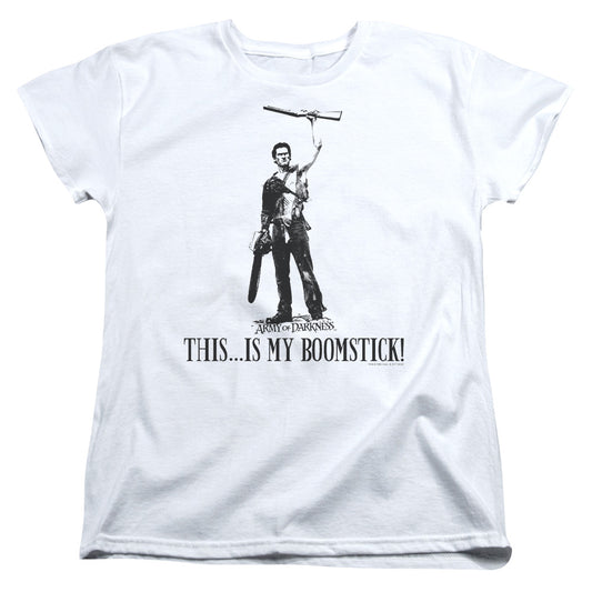 Army Of Darkness - Boomstick! - Short Sleeve Womens Tee - White T-shirt