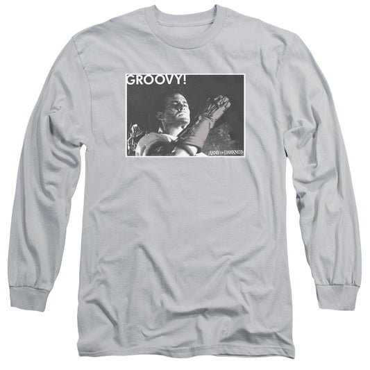 Army Of Darkness - Groovy - Long Sleeve Adult 18/1 - Silver T-shirt