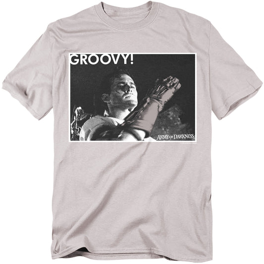 Army Of Darkness - Groovy - Short Sleeve Adult 18/1 - Silver T-shirt
