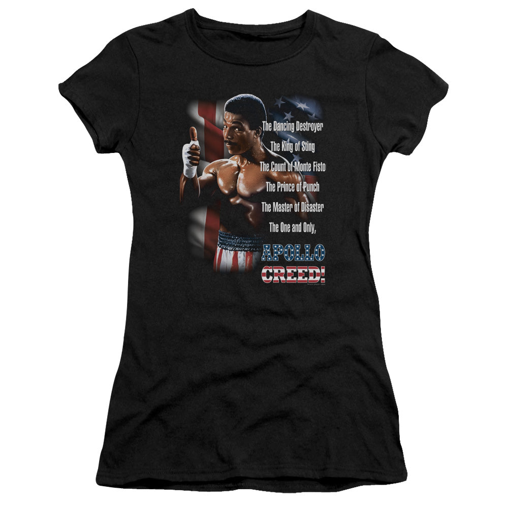 Rocky Ii - The One And Only - Short Sleeve Junior Sheer - Black T-shirt