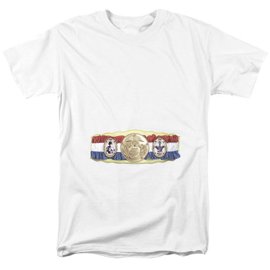 Rocky - Championship Belt(Bottom Front) - Short Sleeve Adult 18/1 - White T-shirt