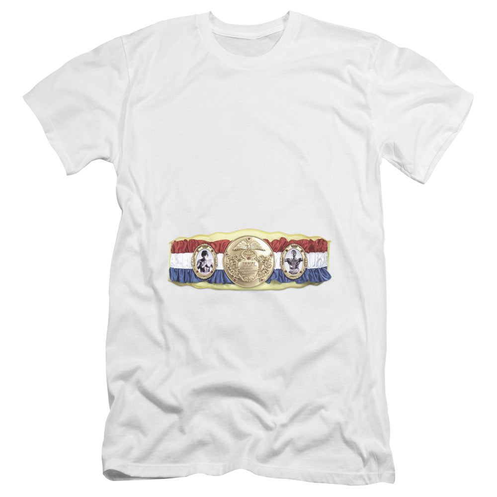 Rocky - Championship Belt(Bottom Front)-premuim Canvas Adult Slim Fit 30/1 - White