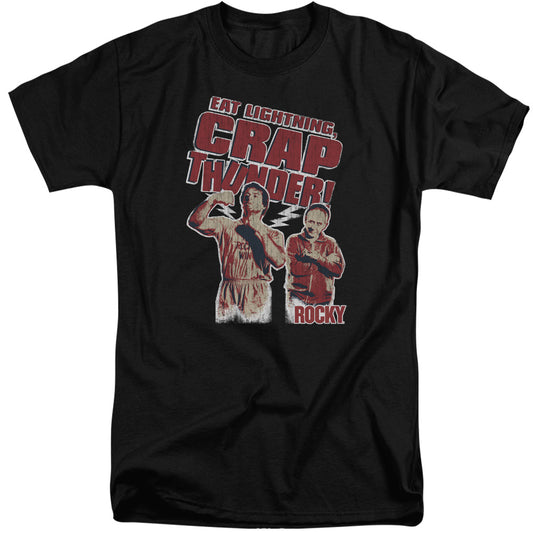 Rocky - Eat Lightning - Short Sleeve Adult Tall - Black T-shirt