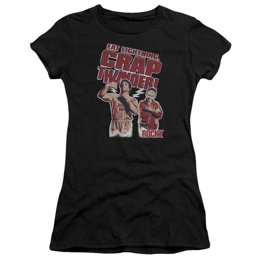 Rocky - Eat Lightning - Short Sleeve Junior Sheer - Black T-shirt