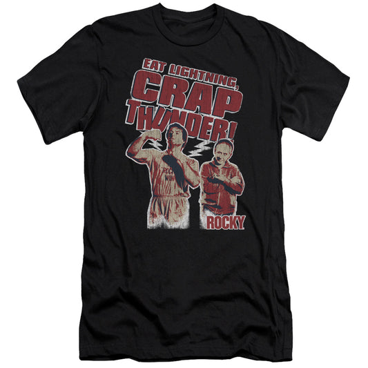 Rocky - Eat Lightning-premuim Canvas Adult Slim Fit 30/1 - Black