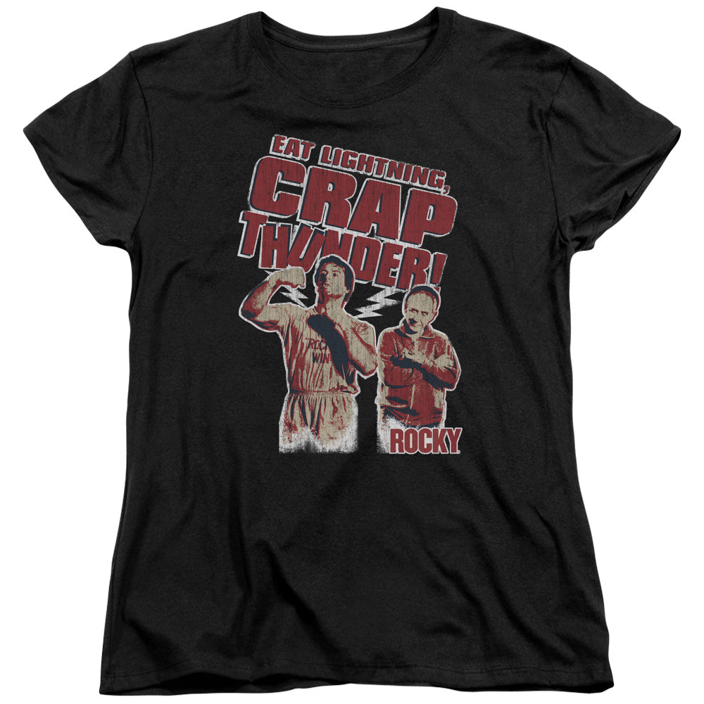 Rocky - Eat Lightning - Short Sleeve Womens Tee - Black T-shirt
