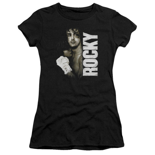 Rocky - Painted Rocky - Short Sleeve Junior Sheer - Black T-shirt
