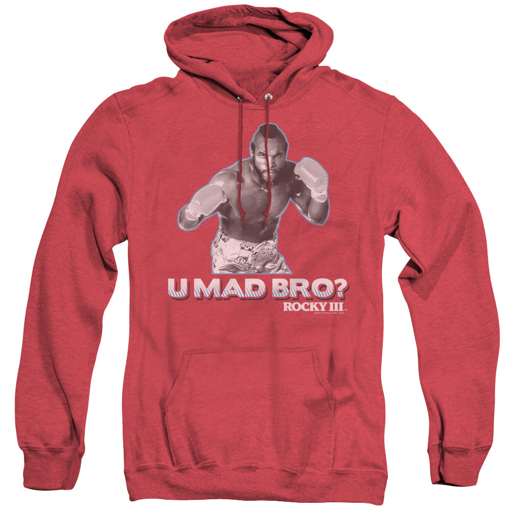Rocky Iii - U Mad Bro - Adult Heather Hoodie - Red