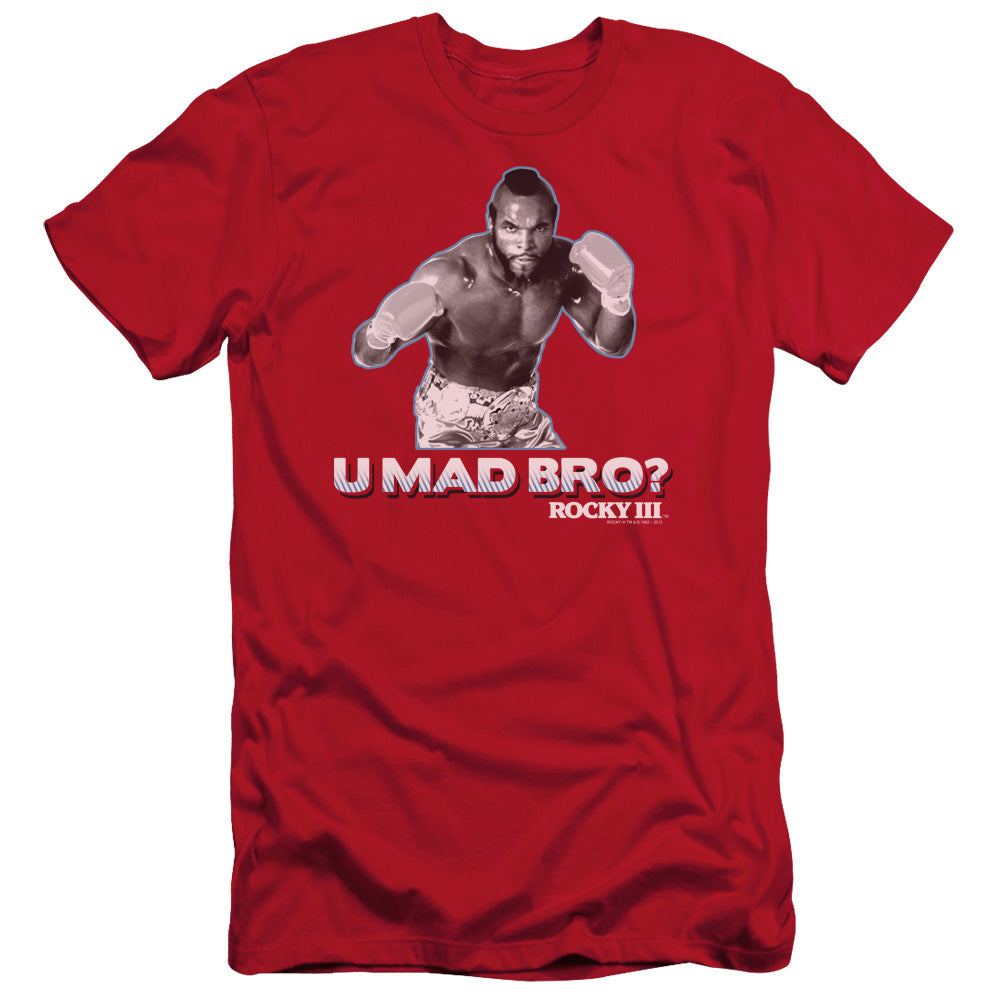Rocky Iii - U Mad Bro - Short Sleeve Adult 30/1 - Red T-shirt