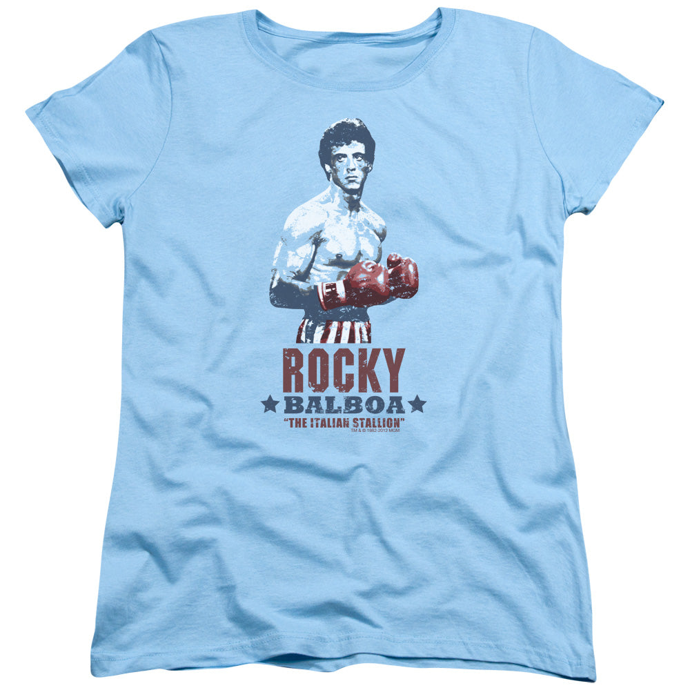 Rocky - Balboa - Short Sleeve Womens Tee - Light Blue T-shirt